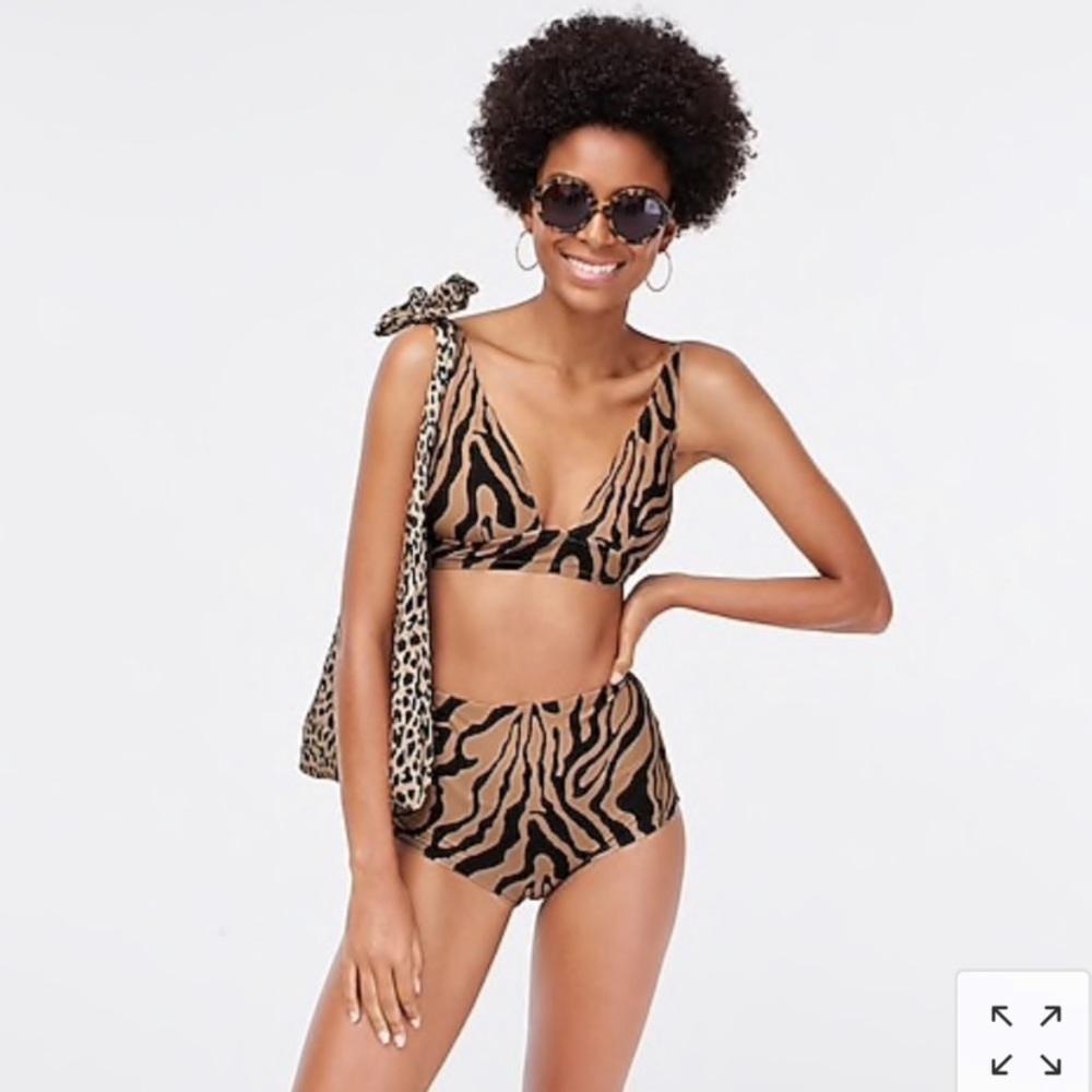 J crew High waisted Bottoms and Top Zebra Print
